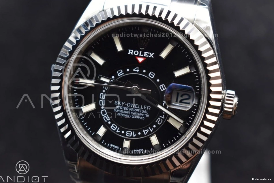 Noob Oyster SS Black Skydweller A23J Premium Best Dial 1105 on SS Bracelet Edition 0419